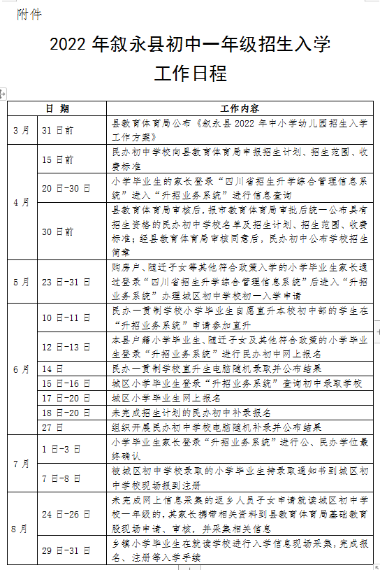 招生公告|2022年敘永縣城區(qū)公辦幼兒園 、城區(qū)公辦小學(xué)一年級(jí)、城區(qū)初中一年級(jí)招生入學(xué)公告(圖10)