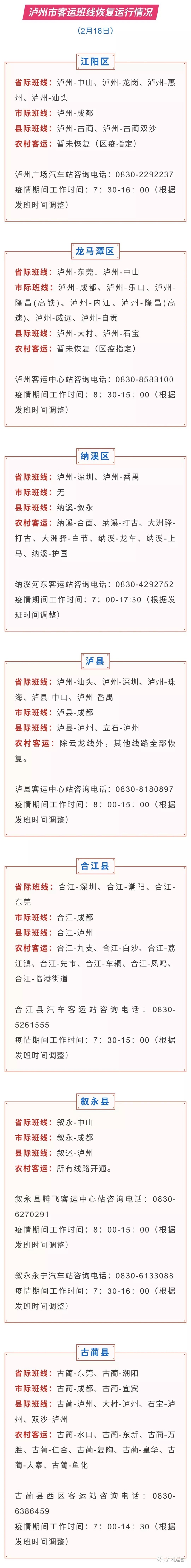 瀘州市客運班線恢復(fù)運行情況(圖1)