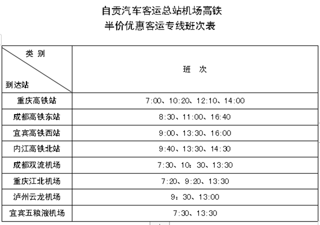 3月11日起 自貢這8條客運(yùn)專線半價(jià)(圖1)