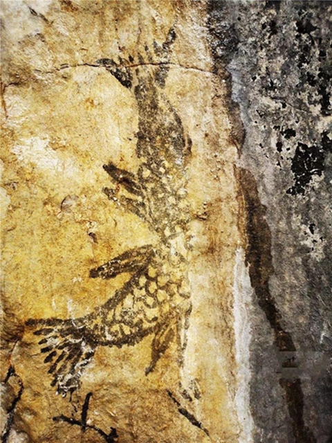 古藺深山溶洞發(fā)現(xiàn)“三魚共頭”巖畫？ 考古專家：圖像最早不過漢代 是否今人所刻要待現(xiàn)場(chǎng)察看(圖5)