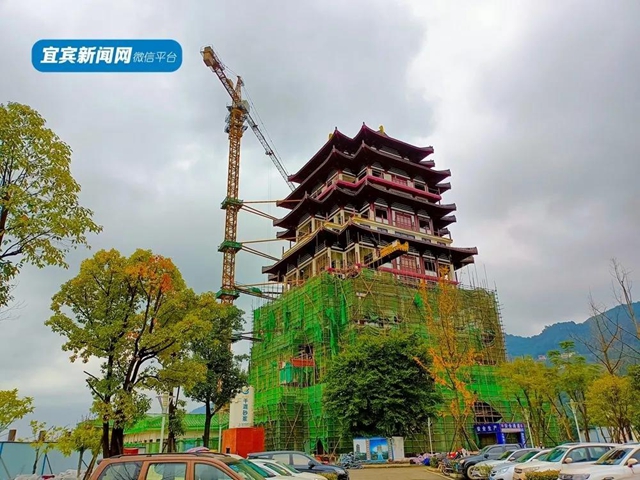 正式亮相！宜賓主城區(qū)又一新地標(biāo)來了！唐式樓閣，古色古香！(圖2)