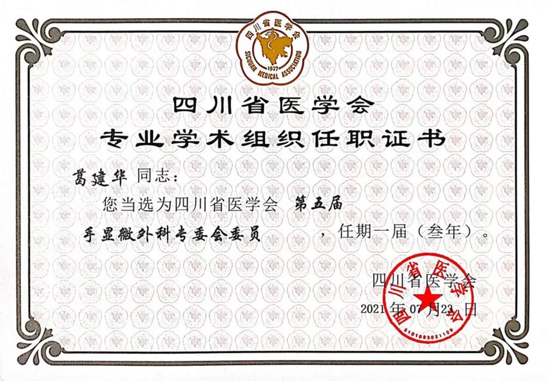 西南醫(yī)大附屬醫(yī)院陽運康教授當選手顯微外科專委會主任委員(圖3)