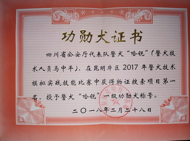 訓(xùn)犬建功！瀘州馬中平被評為“最美警務(wù)輔助人員”(圖3)